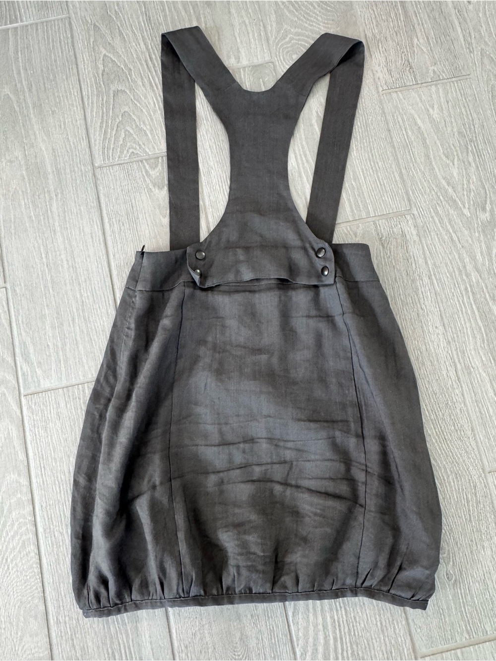 SARAH PACINI Gray Pinafore Bubble Hem Sculptural Avant-Garde Lagenlook GUC - Picture 6 of 9